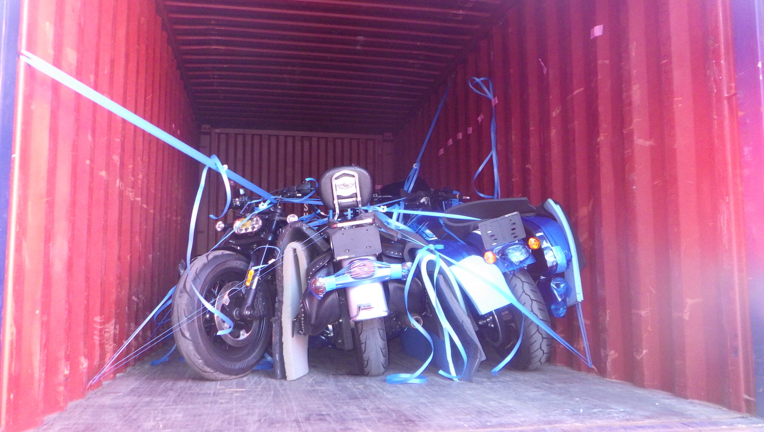 Shipping Example: 20FT Container, 5 Harley-Davidsons!